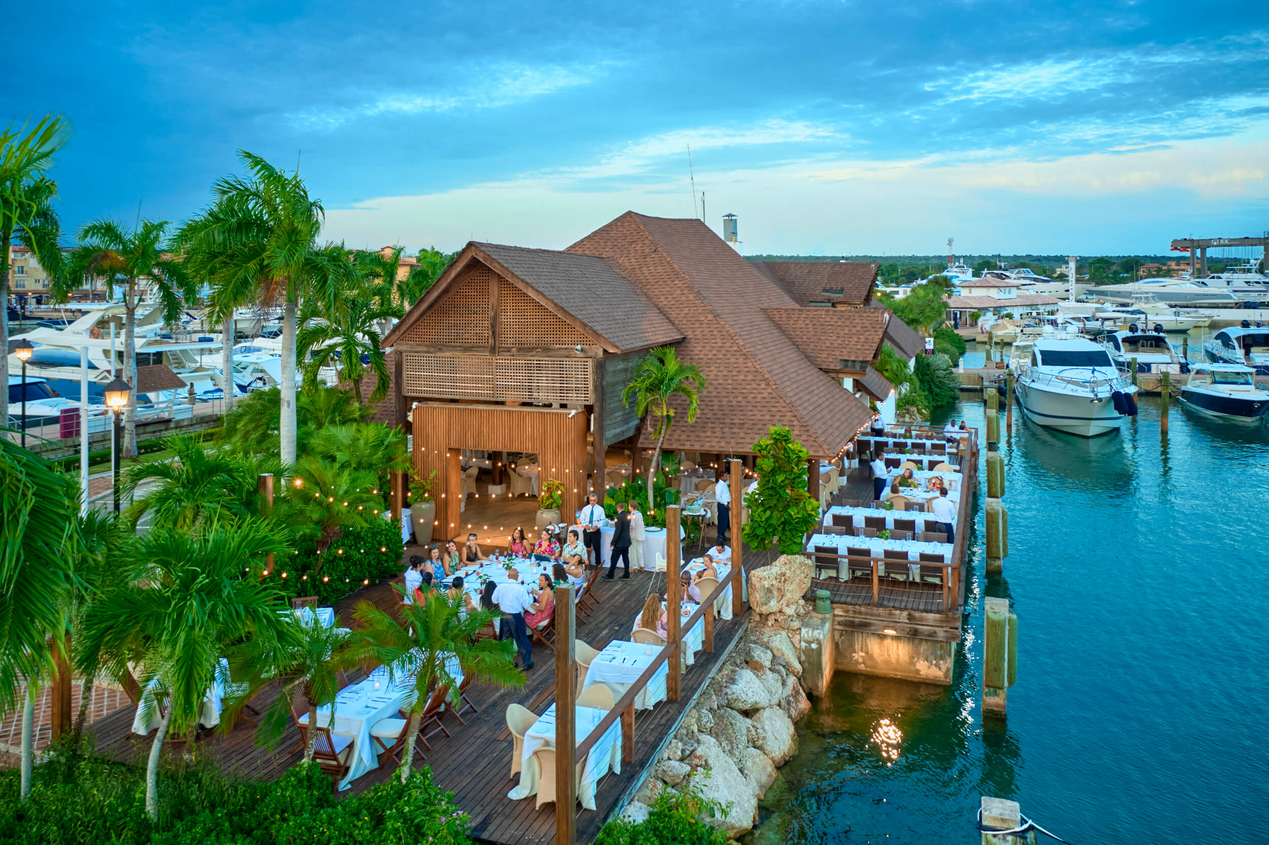 Waterfront dining at Marina Casa de Campo