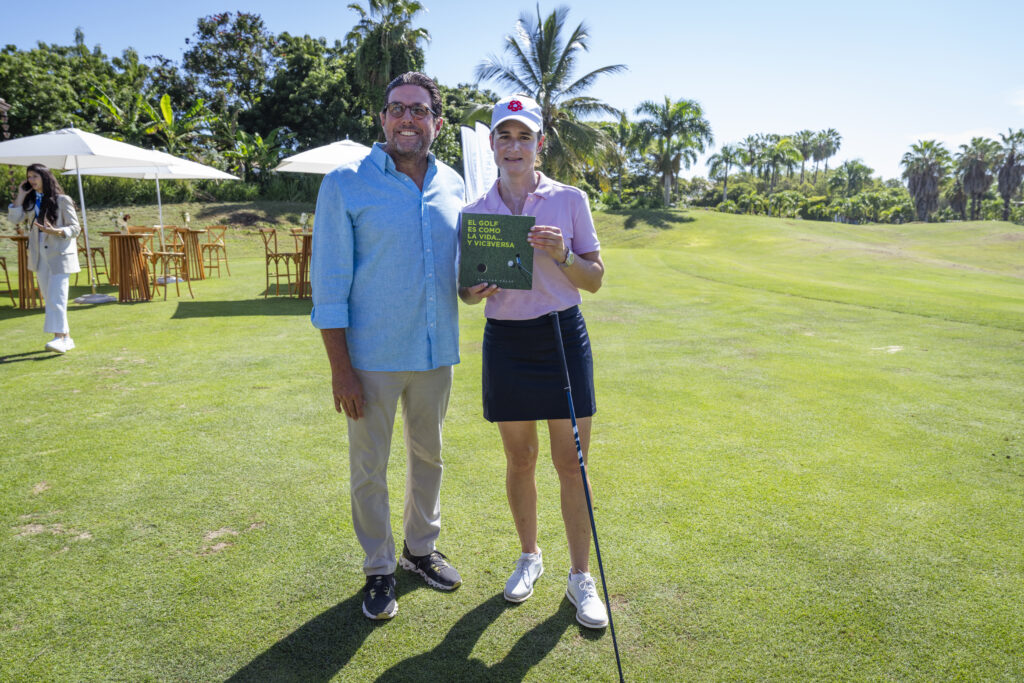 Lorena Ochoa with a guest at our La Romana golf course