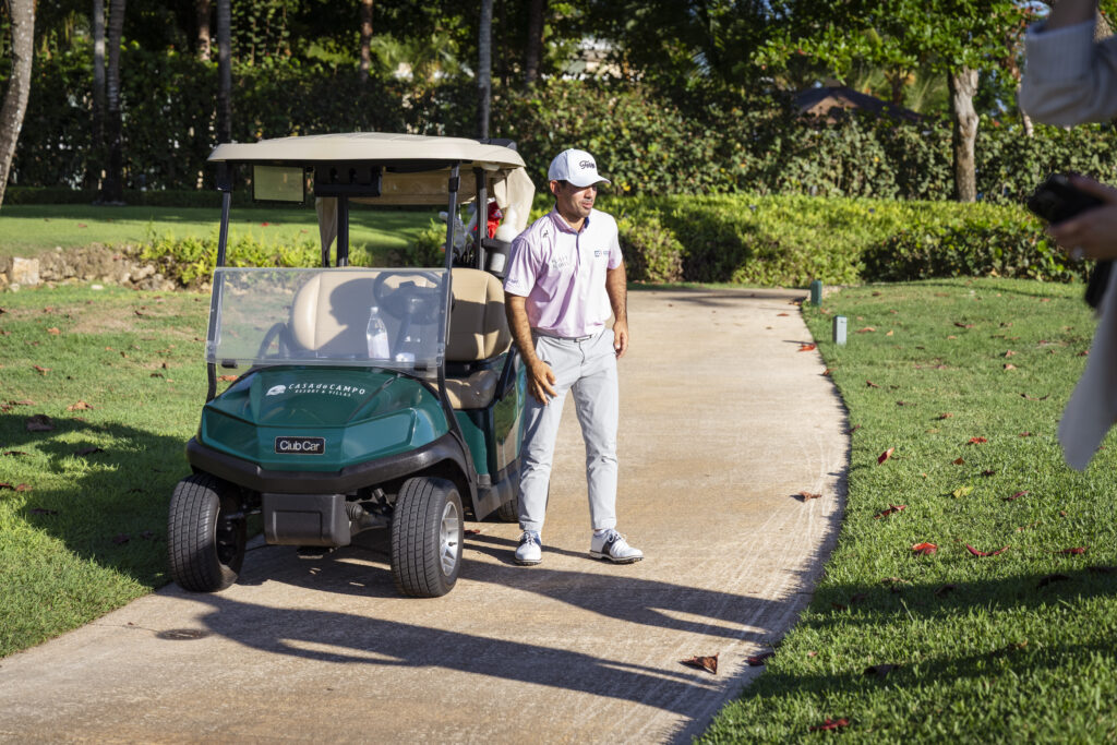 A guest using a golf cart at Casa de Campo
